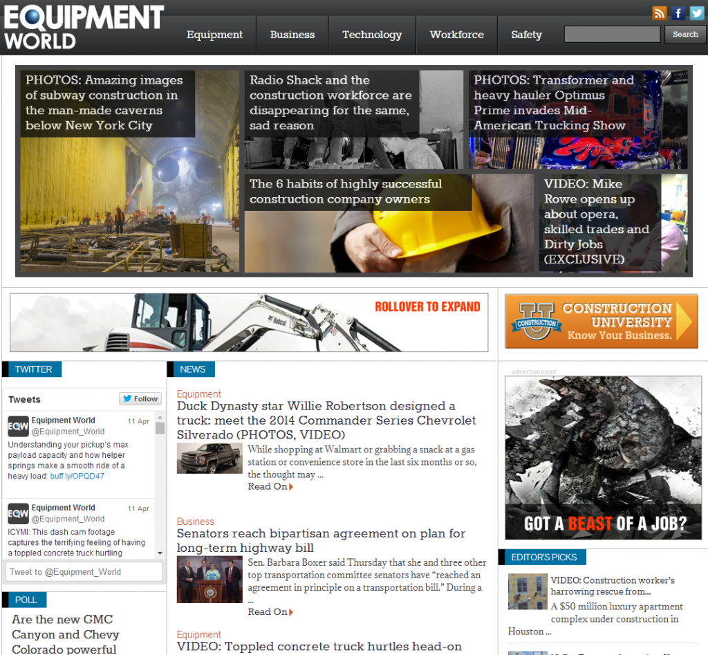 Equipment World Home Page